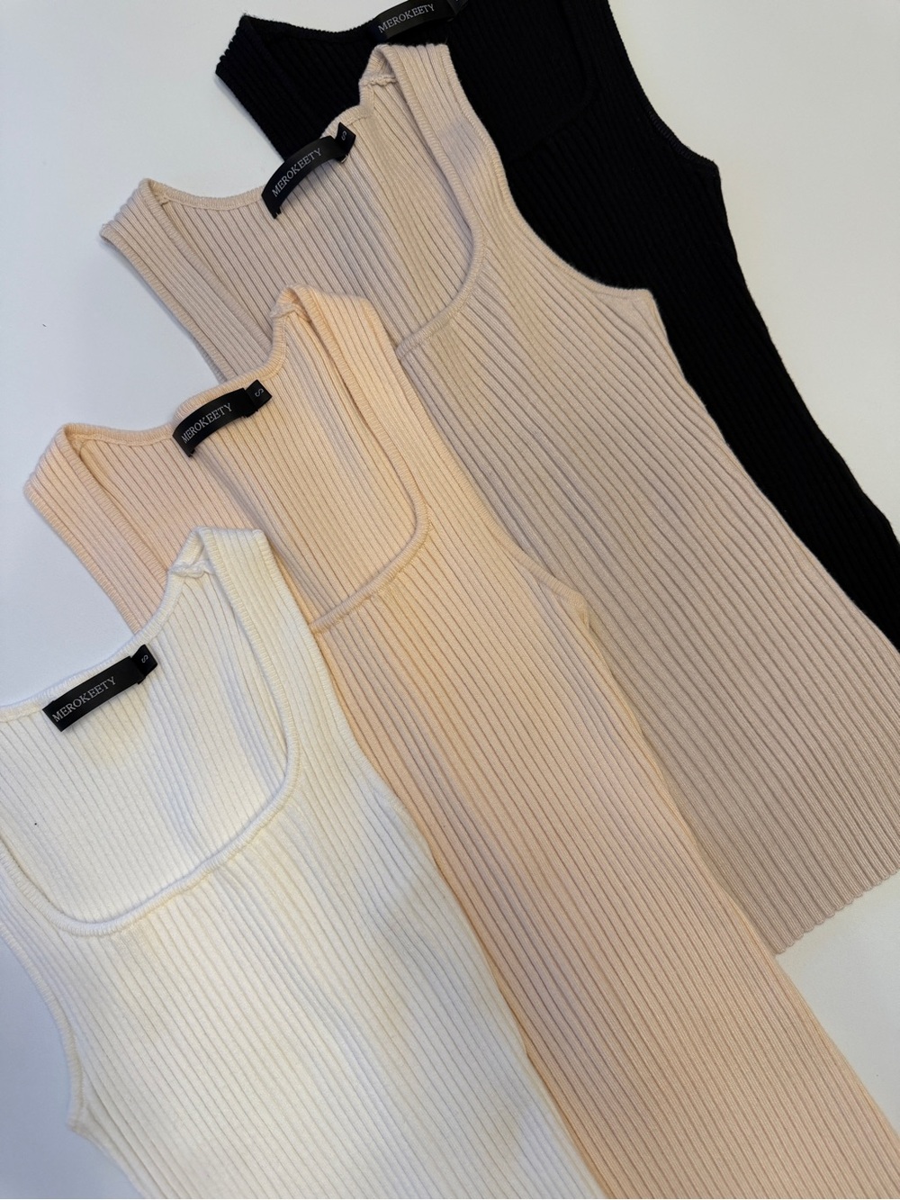 Ribbed Tank Top - Set of Neutral Colors (4)